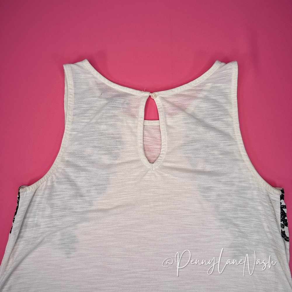 American Eagle Tank Top White With Black Design - Picture 8 of 9